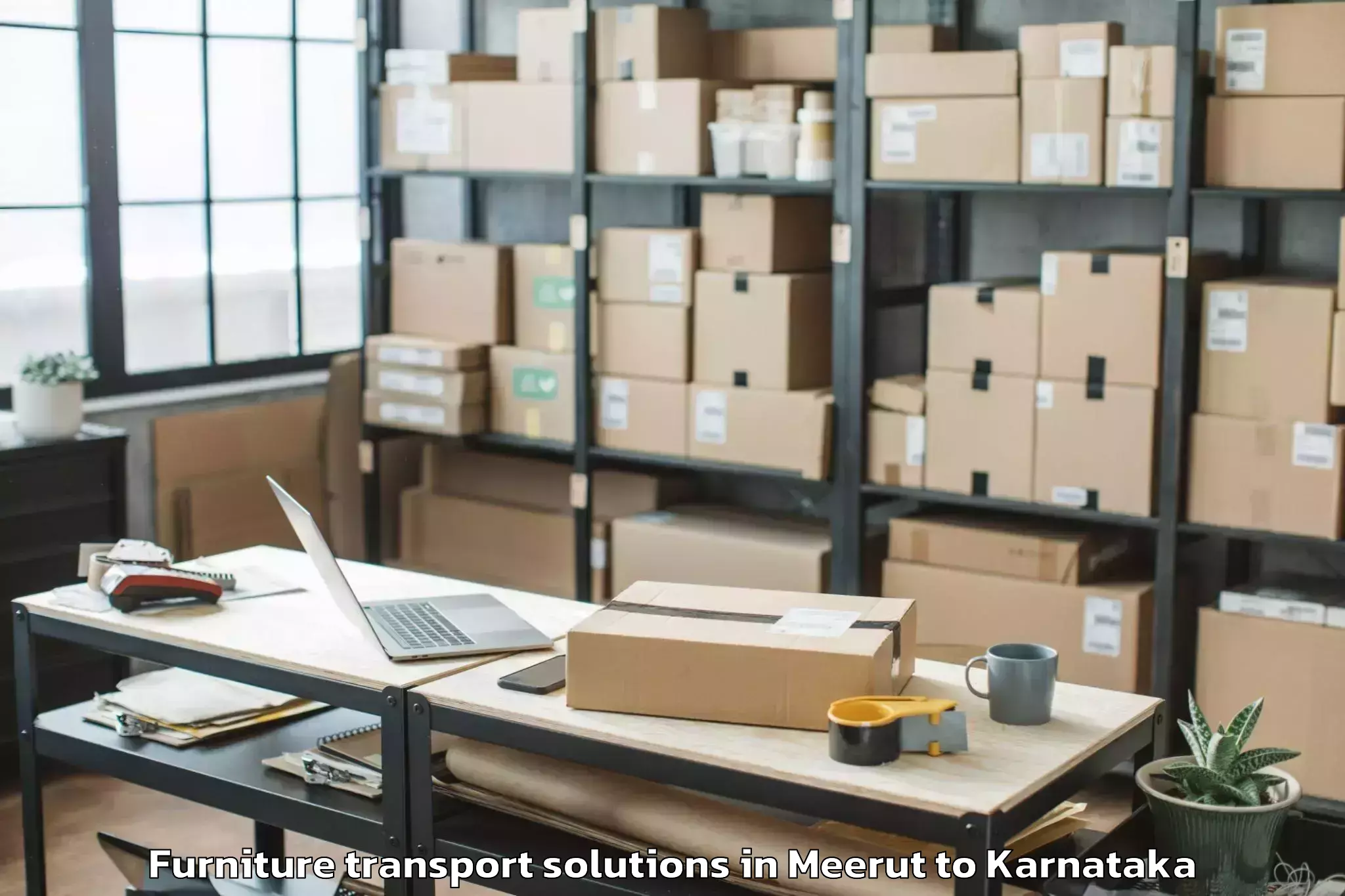 Affordable Meerut to Kunigal Furniture Transport Solutions